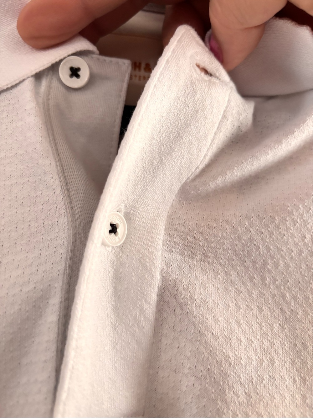 Scotch & Soda White Men’s Polo Shirt - Picture 5 of 8